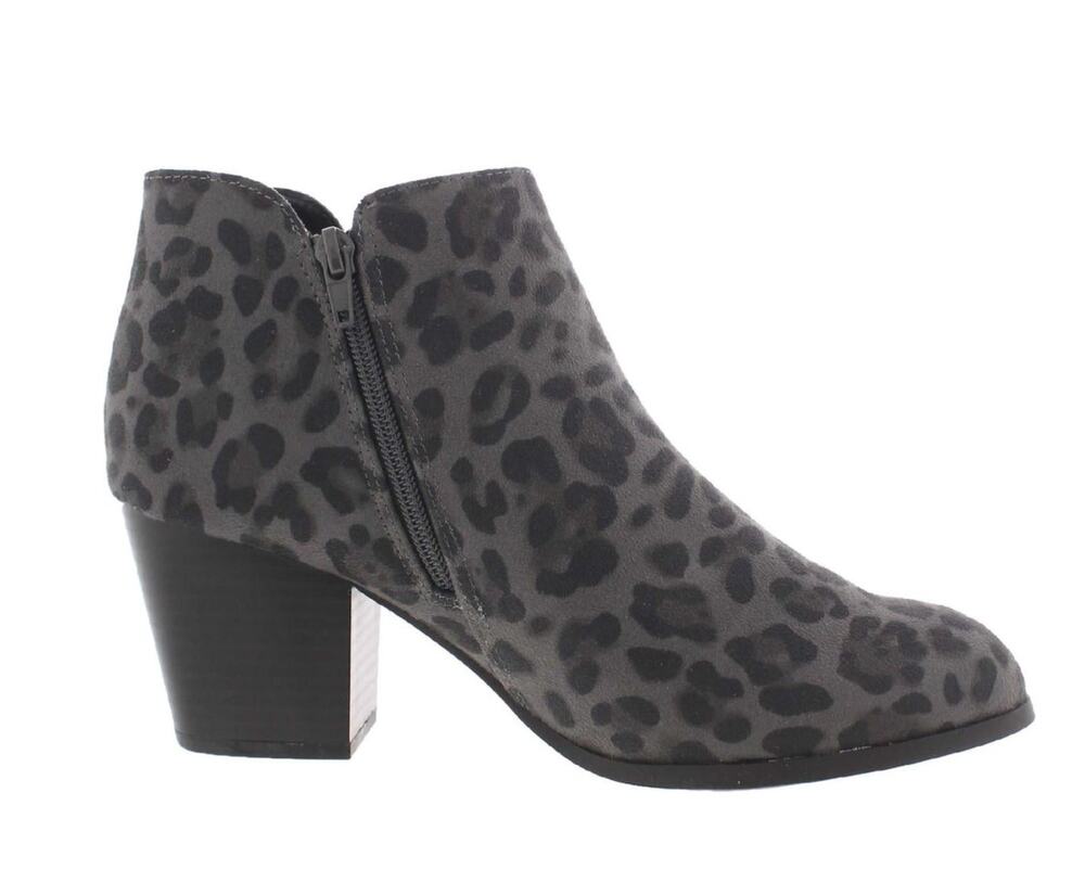 Style & Co Masrinna Faux Leather Leopard Print Ankle Booties Block Heel 7 NWOT